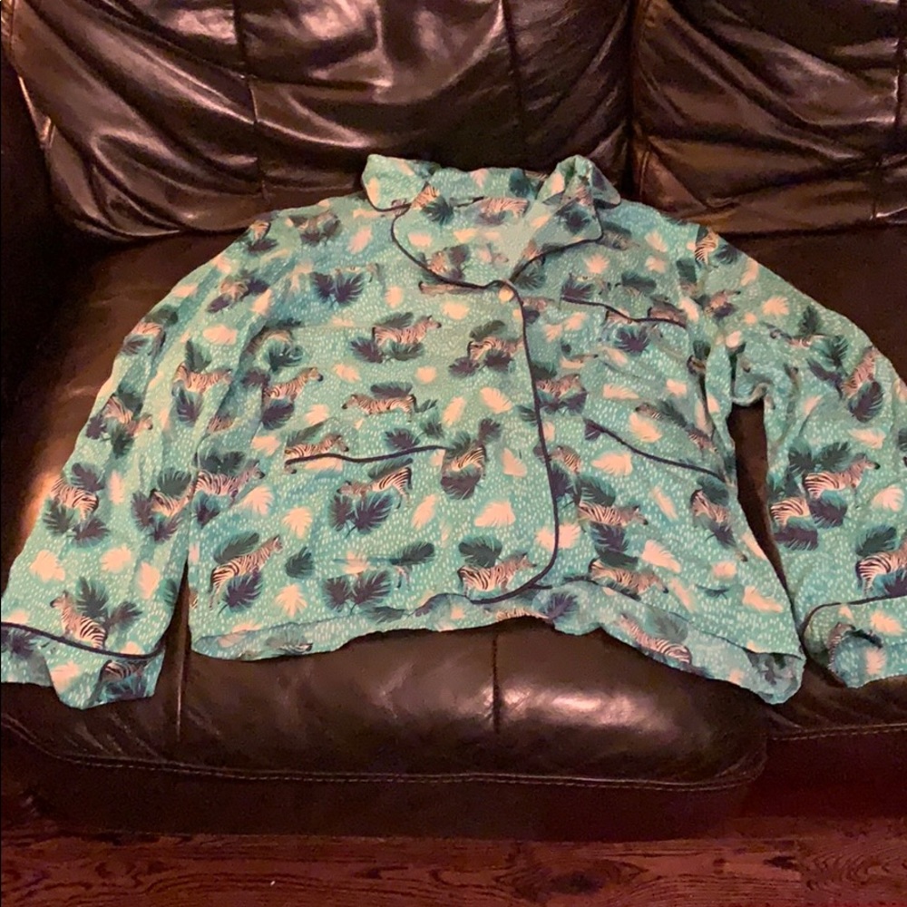 Madewell Zebra Pajama Silk blouse